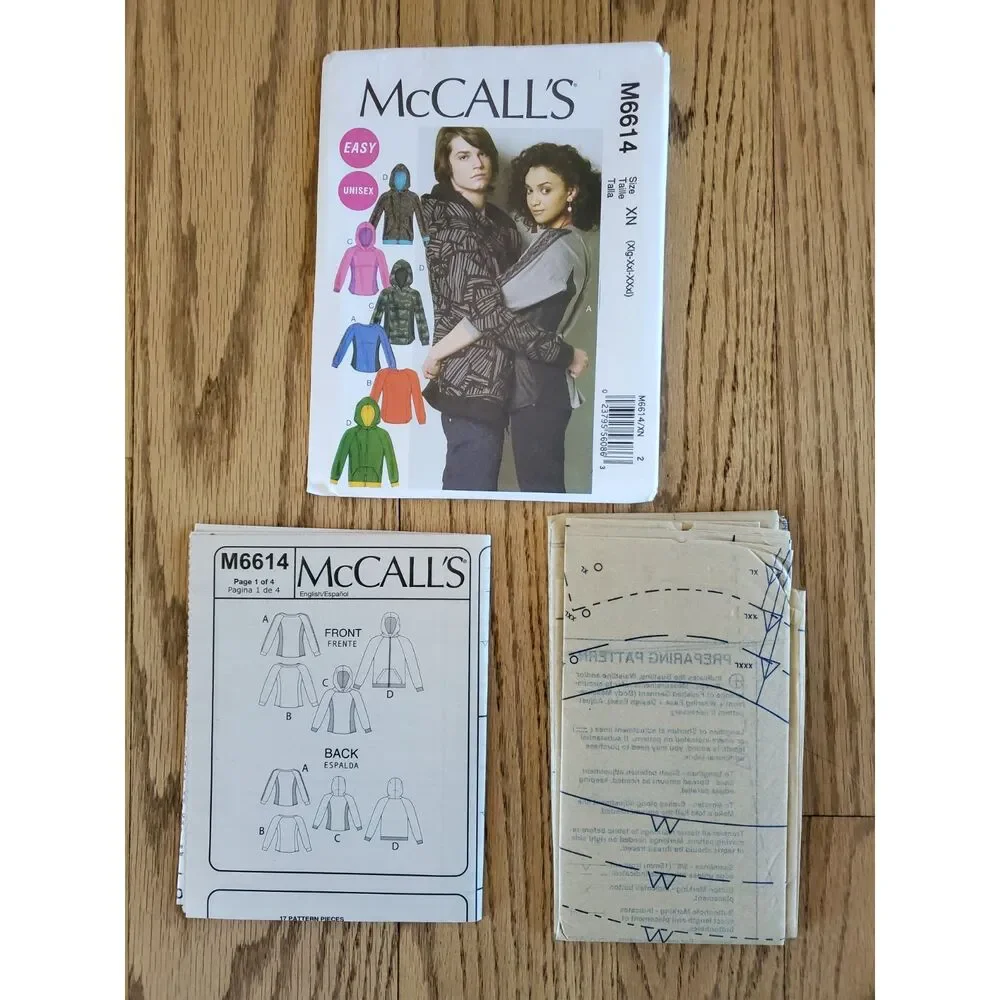 McCall's Pattern M6614 Misses' / Men's Top & Jacket Sewing 6614 NEW Uncut